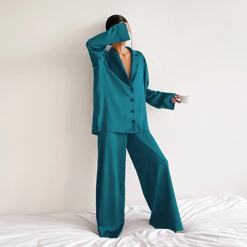 Laroche™ | Élégance Satinée Ensemble de Pyjama Oversized