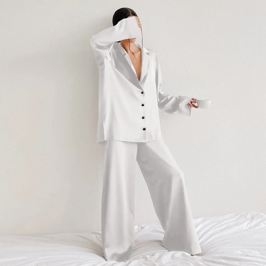 Laroche™ | Élégance Satinée Ensemble de Pyjama Oversized