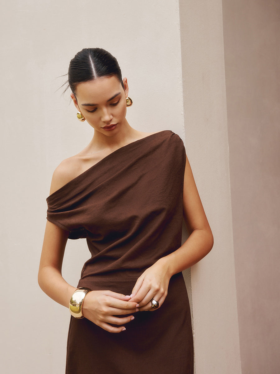 Laroche™ | Robe Slim Fit à Épaule Asymétrique