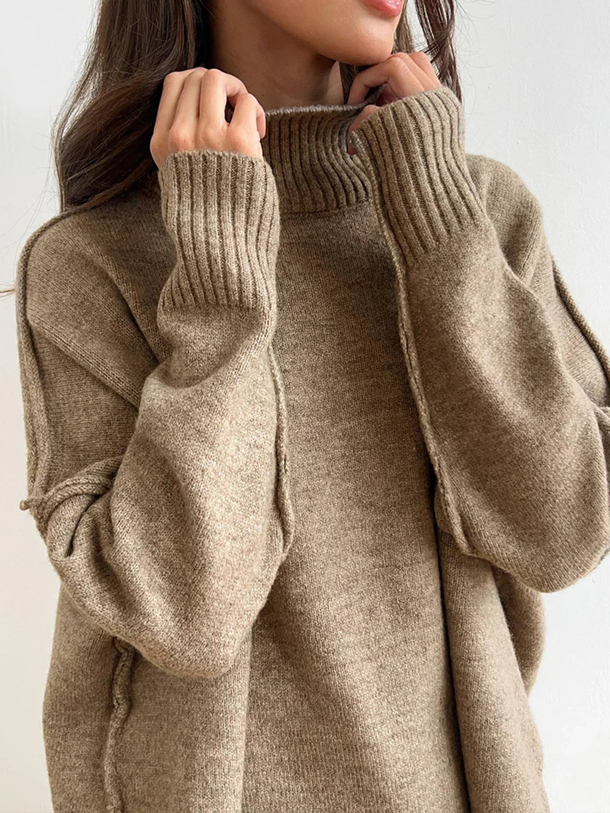 Laroche™ | Ensemble en maille à col roulé simple et pantalon