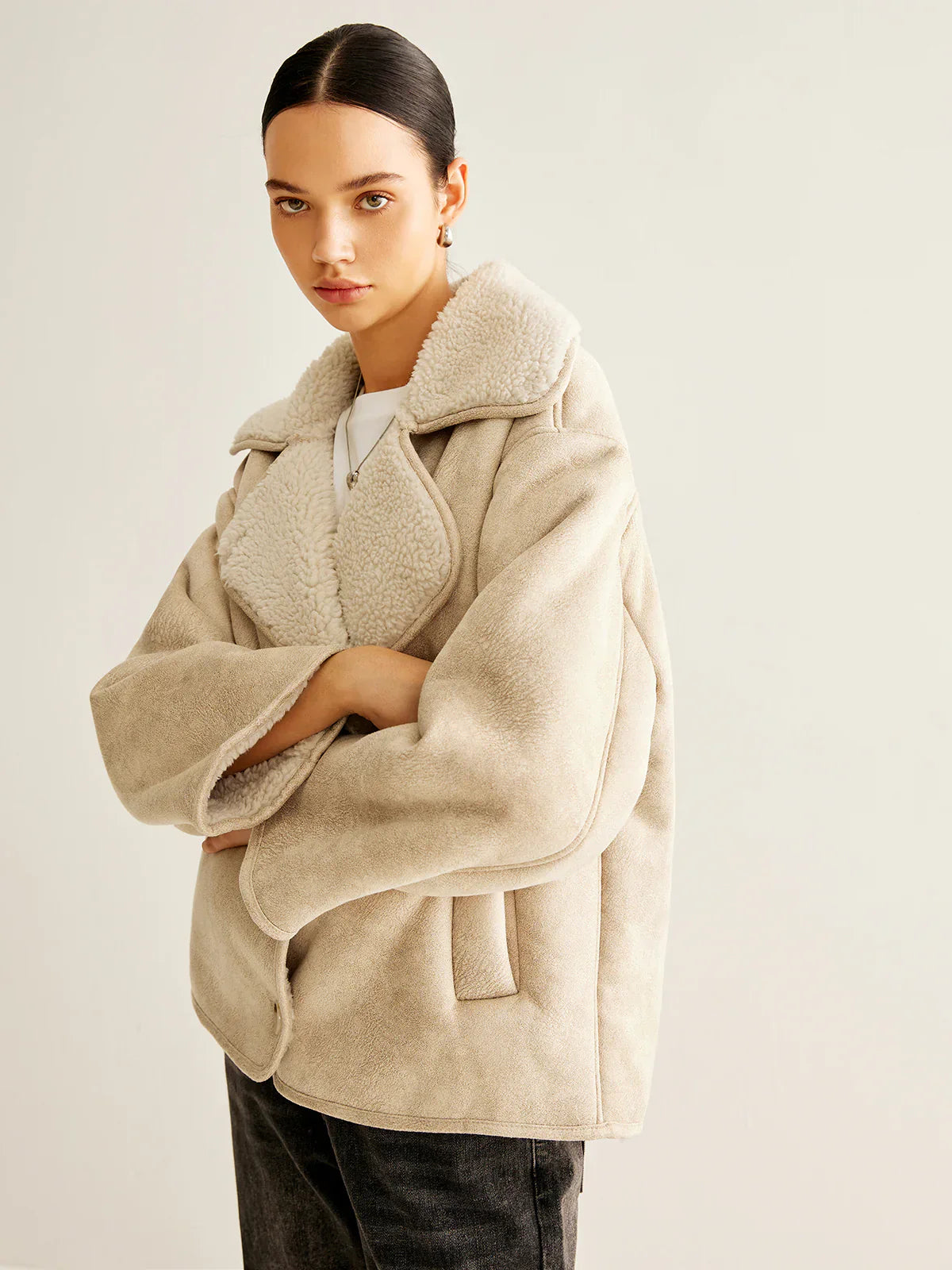Laroche™ | Veste en polaire mélangé cachemire avec boutons