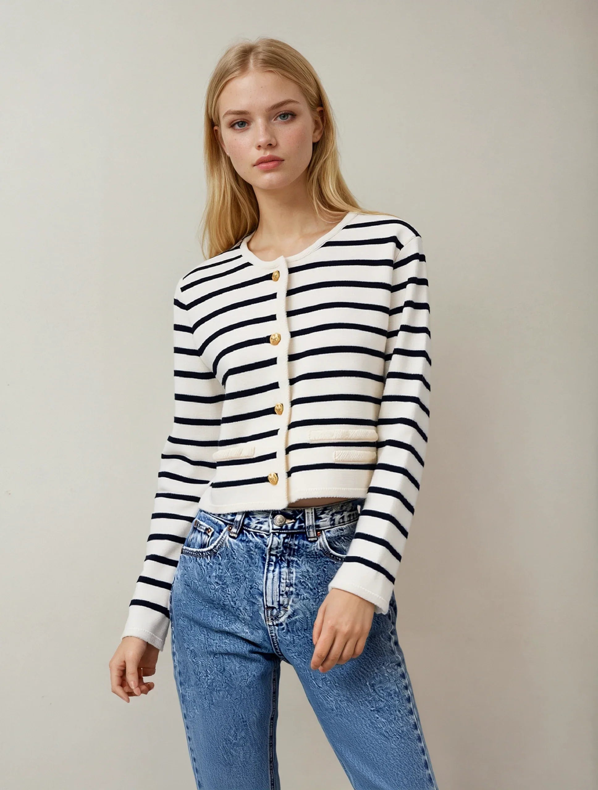 Laroche™ | Cardigan Tricot Rayé