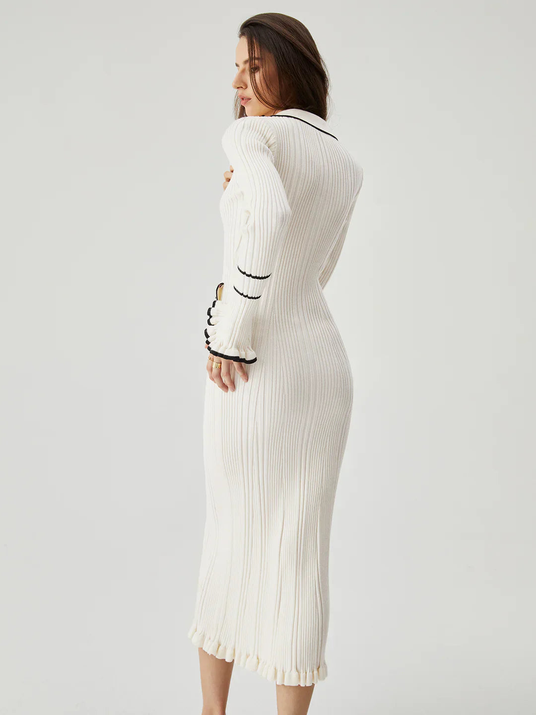 Laroche™ | Robe Midi à Volants de Style Oldmoney