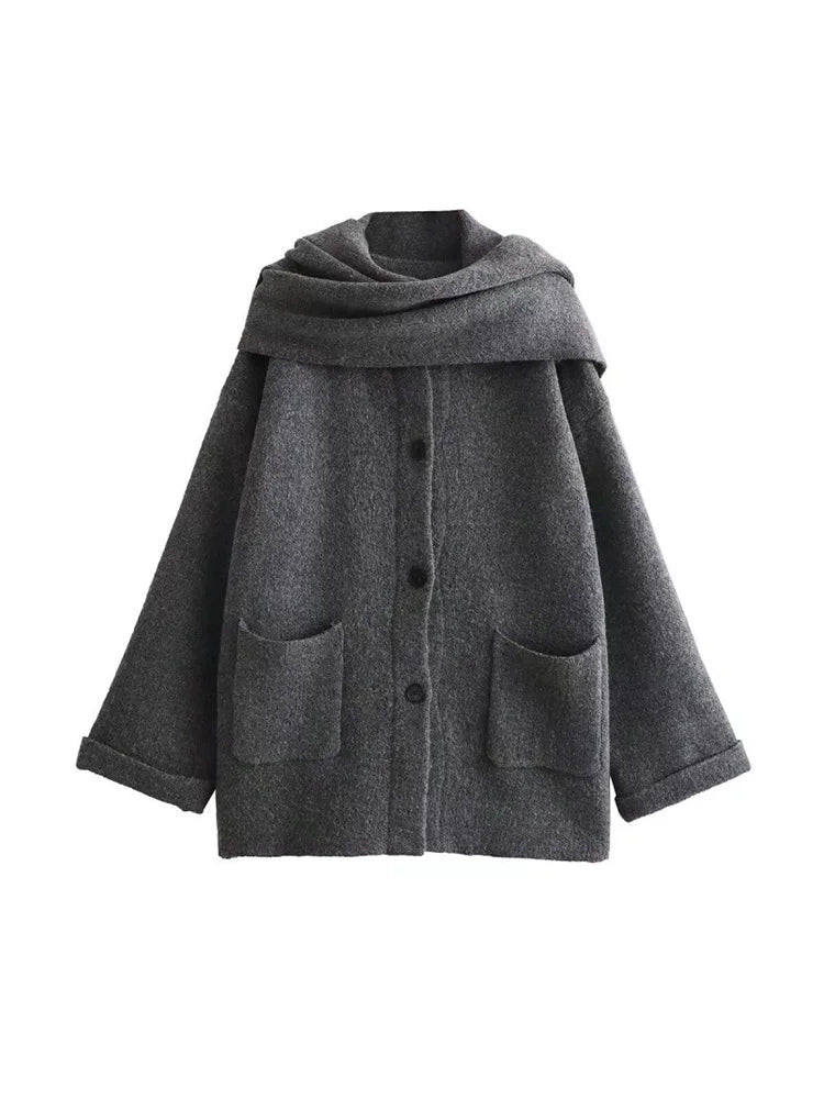 Laroche™ | Gilet/Veste Tricoté avec Écharpe