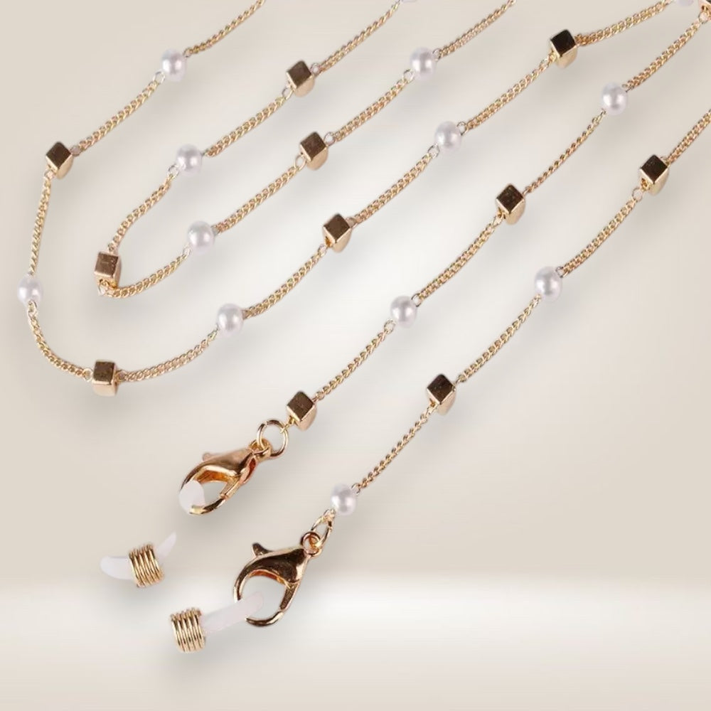 Laroche™ | Chaîne de Lunettes Dorée avec Accents de Perles