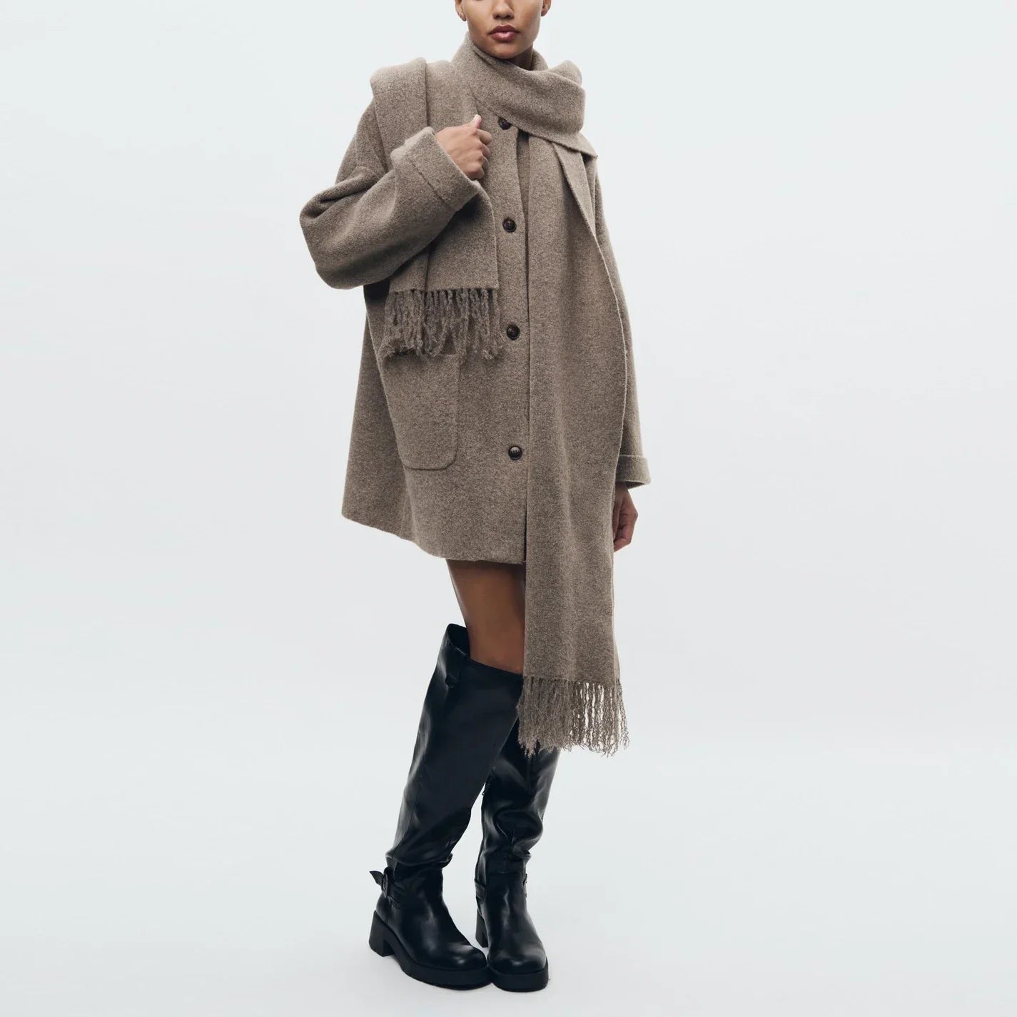 Laroche™ | Gilet/Veste Tricoté avec Écharpe