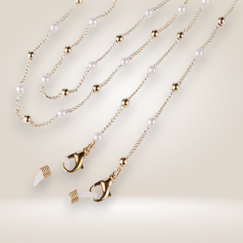 Laroche™ | Chaîne de Lunettes Dorée avec Accents de Perles