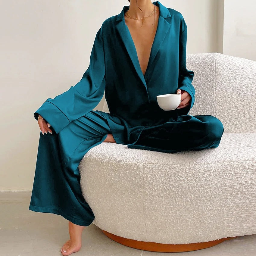 Laroche™ | Élégance Satinée Ensemble de Pyjama Oversized