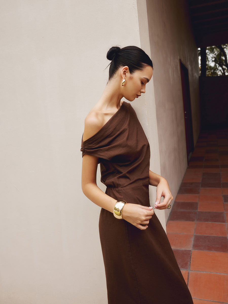 Laroche™ | Robe Slim Fit à Épaule Asymétrique