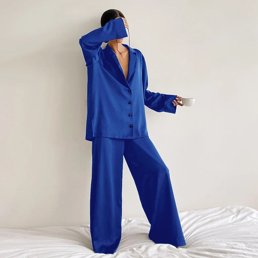 Laroche™ | Élégance Satinée Ensemble de Pyjama Oversized
