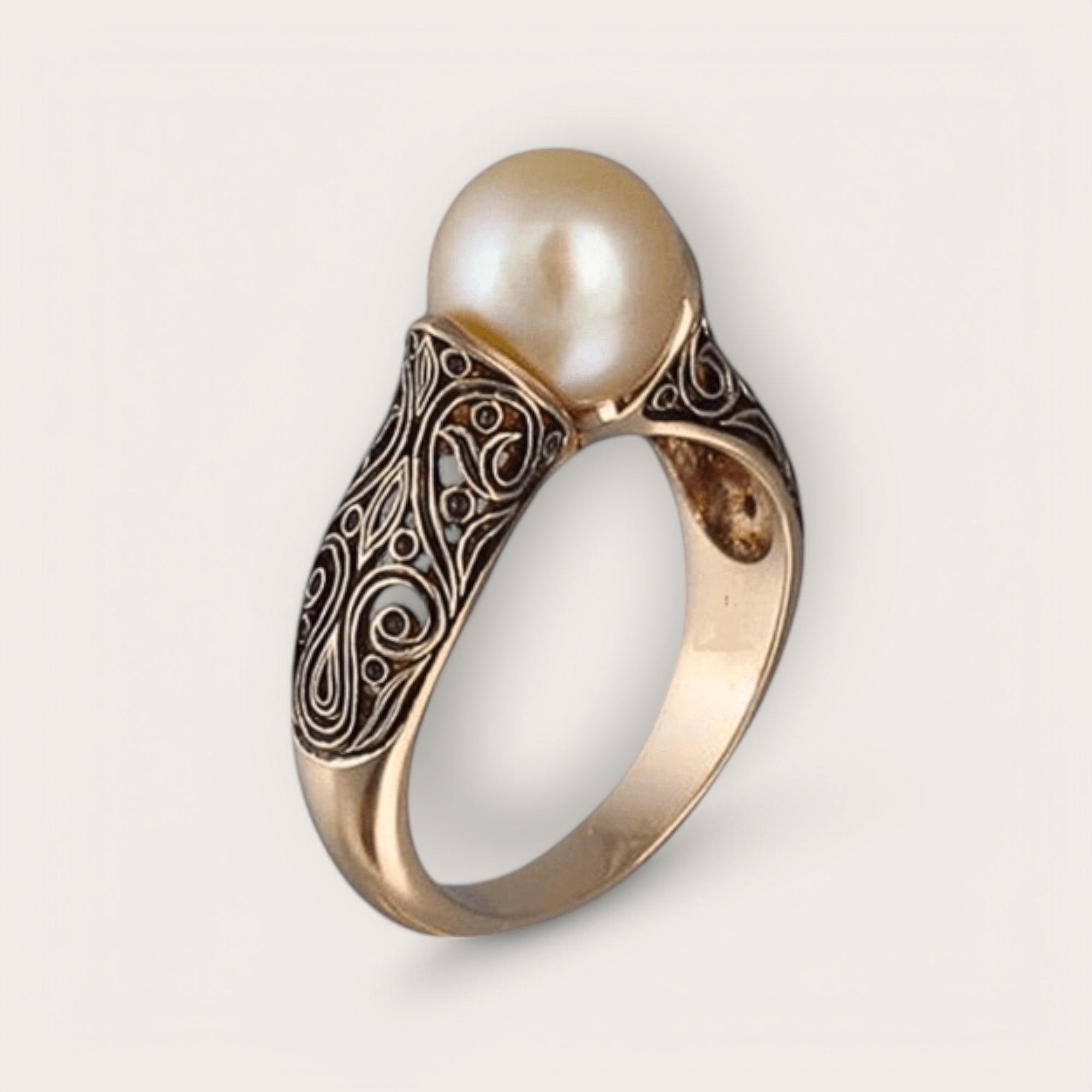 Laroche™ | Bague avec perle antique