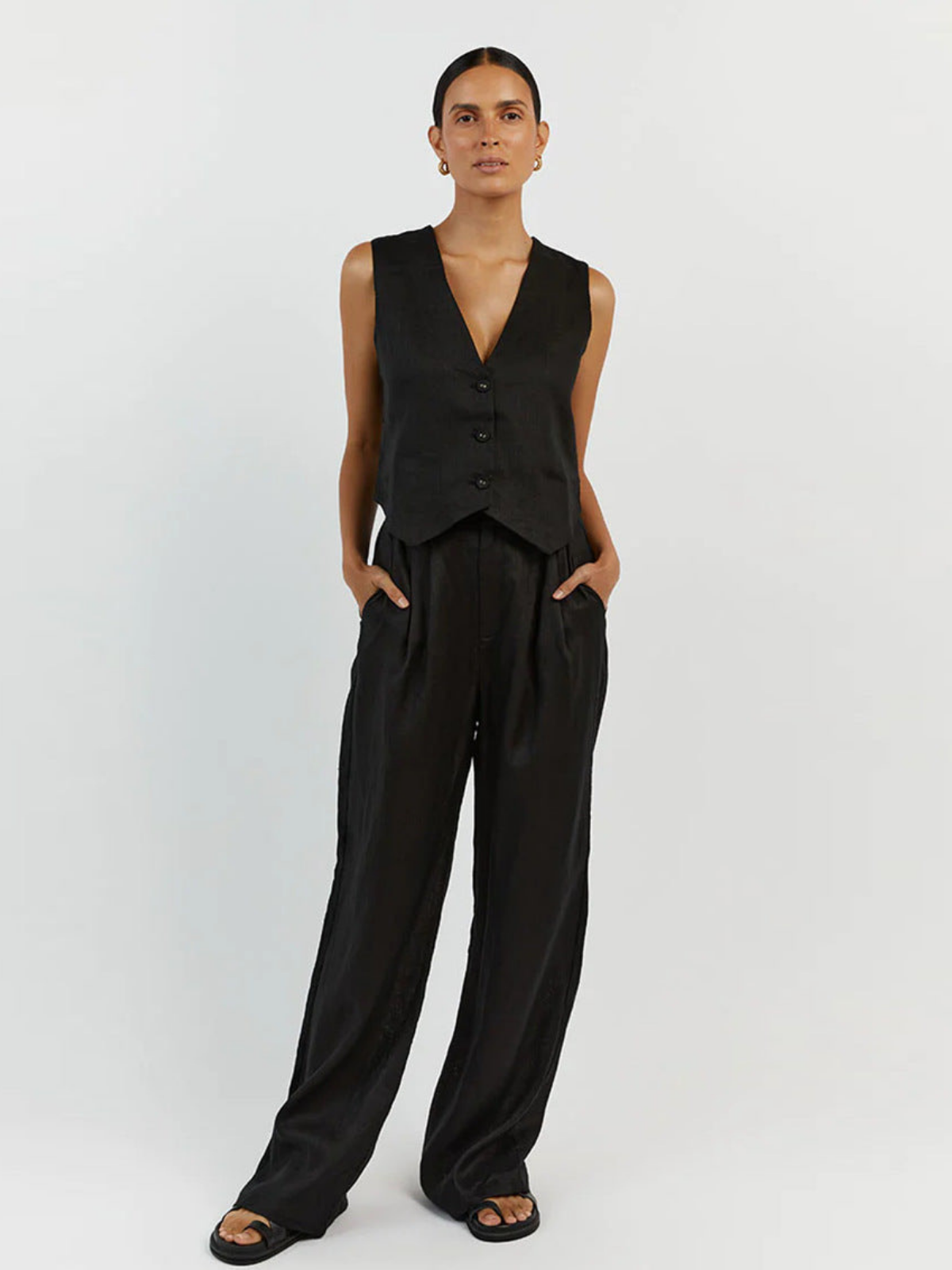 Laroche™ | Ensemble Décontracté en Lin avec Gilet et Pantalons