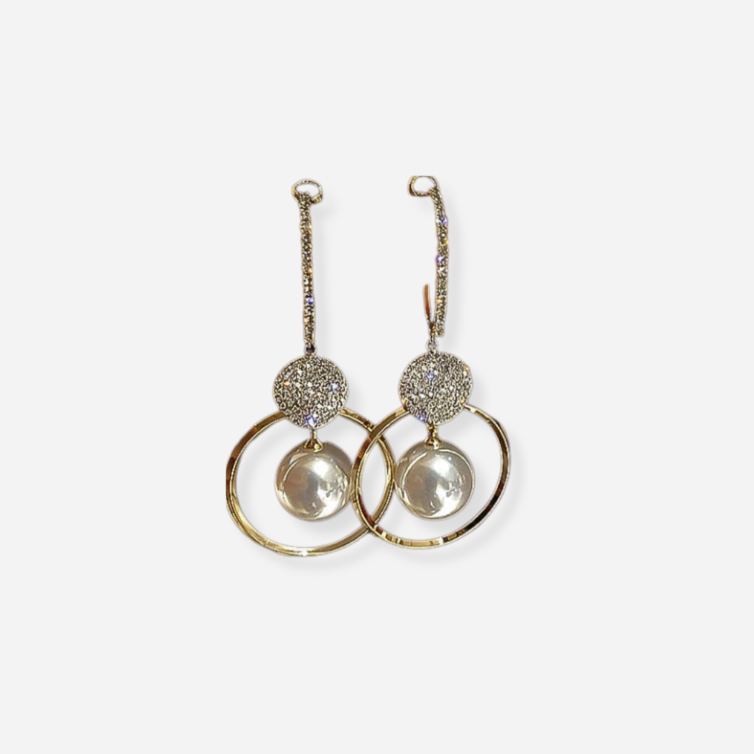 Laroche™ | Boucles d'oreilles de luxe avec perles et accents de zircon