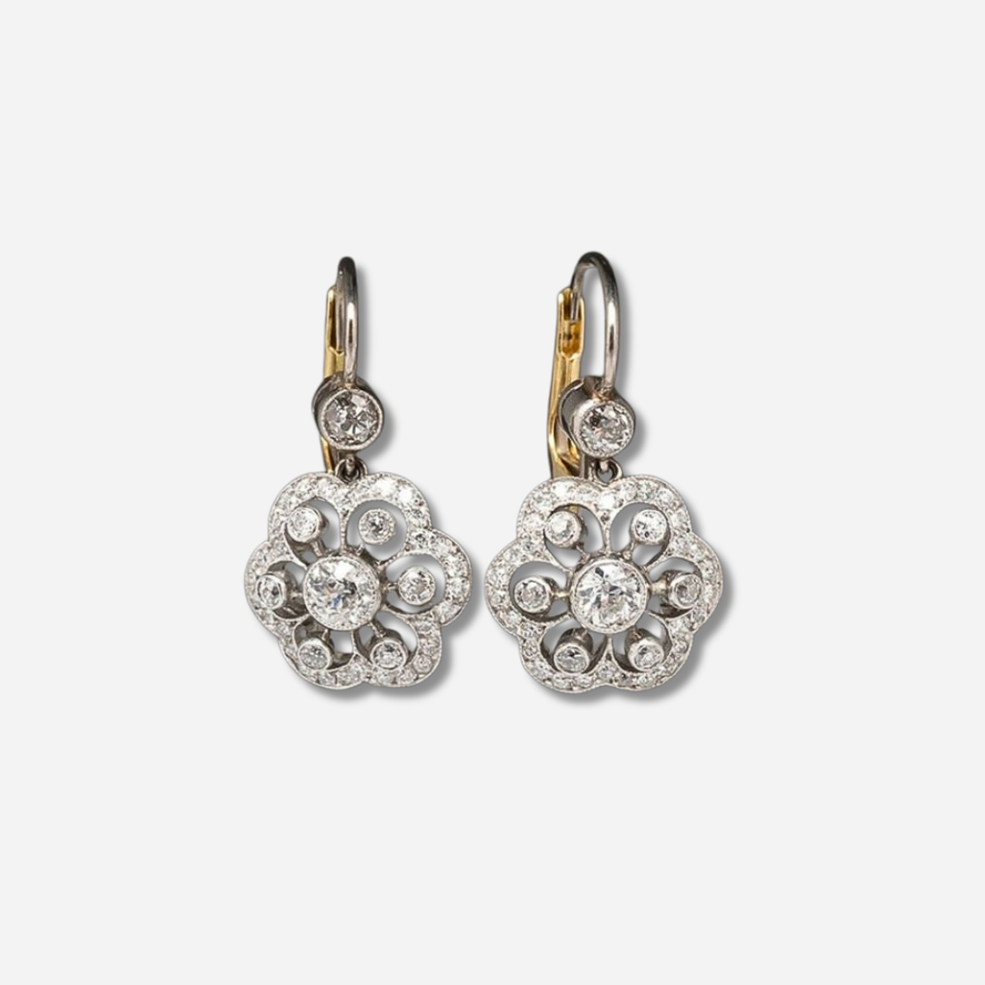 Laroche™ | Boucles d'oreilles en cristal en forme de fleur