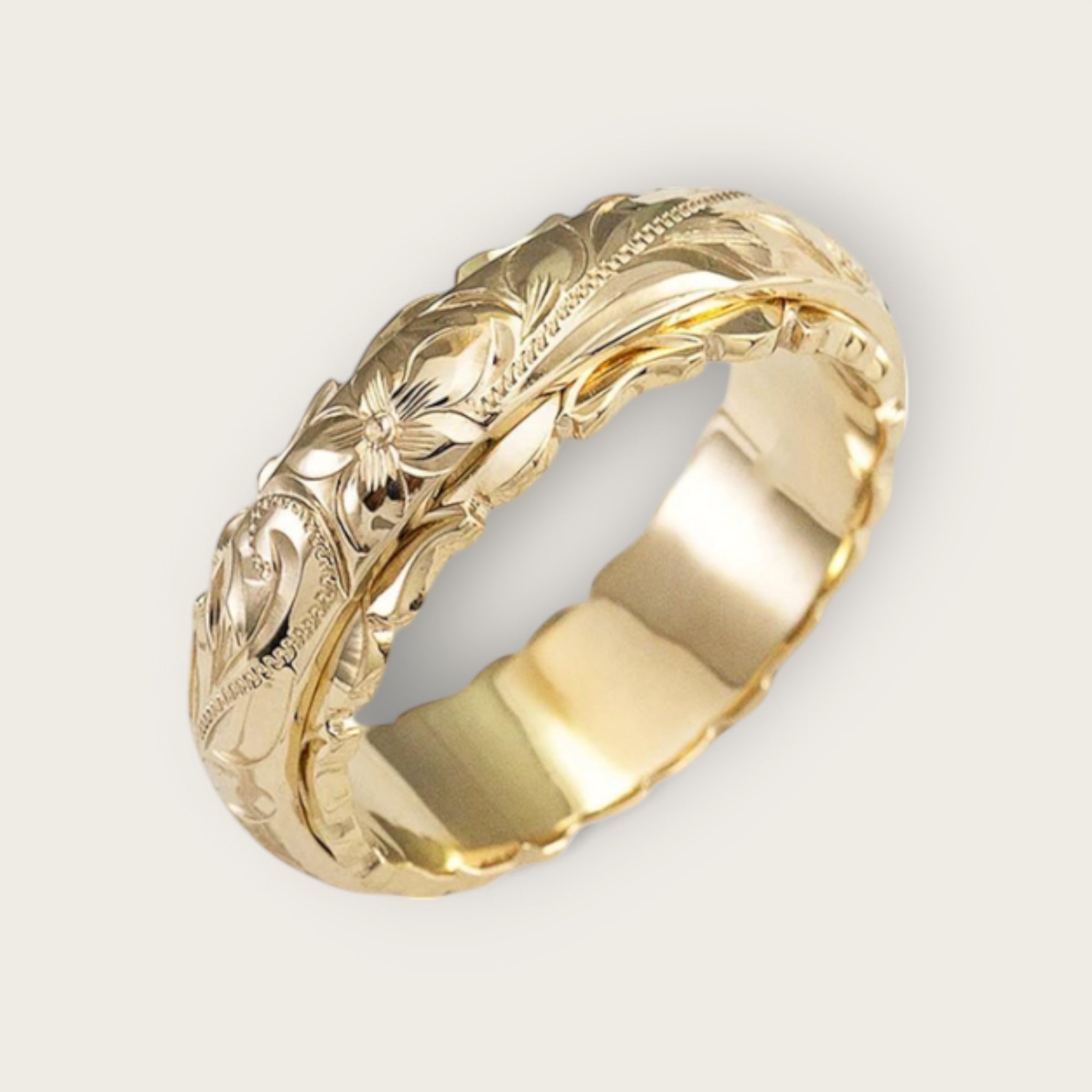 Laroche™ | Bague avec gravure florale