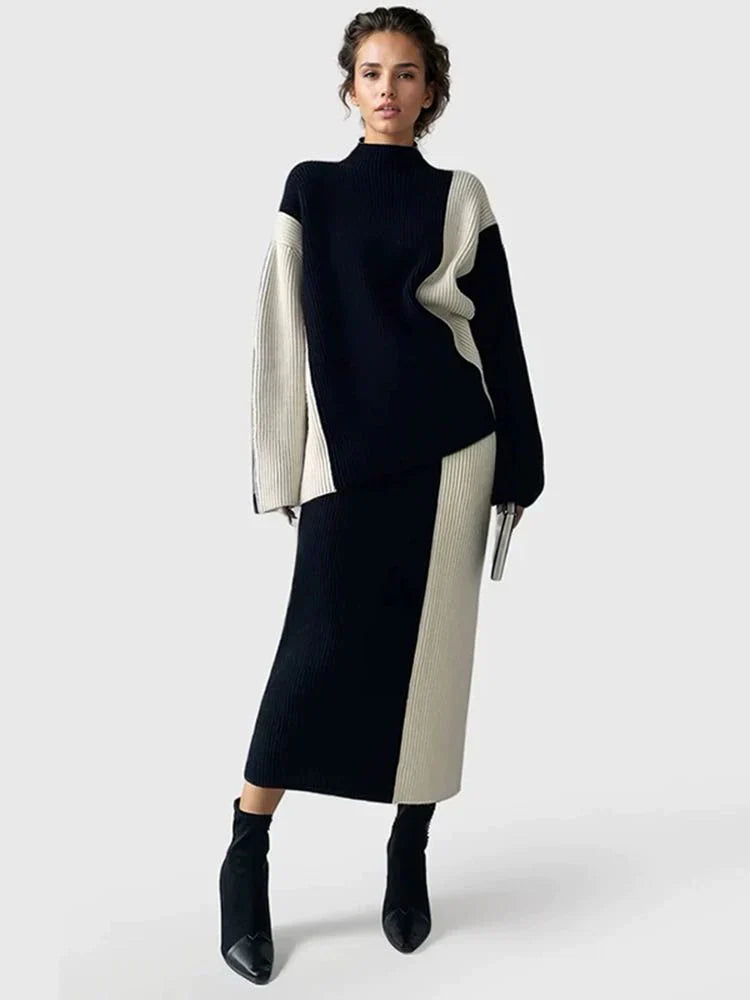 Laroche™ | Ensemble coordonné en tricot à deux pièces Stripe