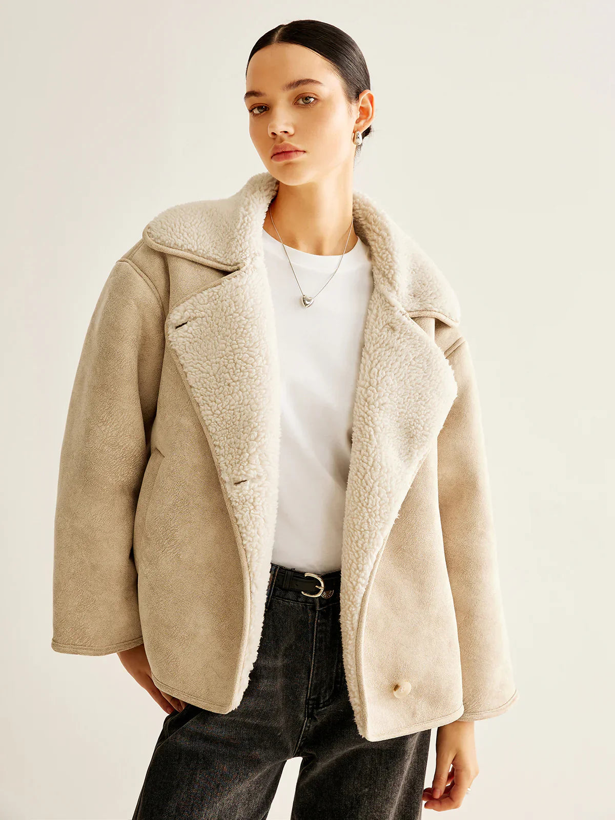 Laroche™ | Veste en polaire mélangé cachemire avec boutons