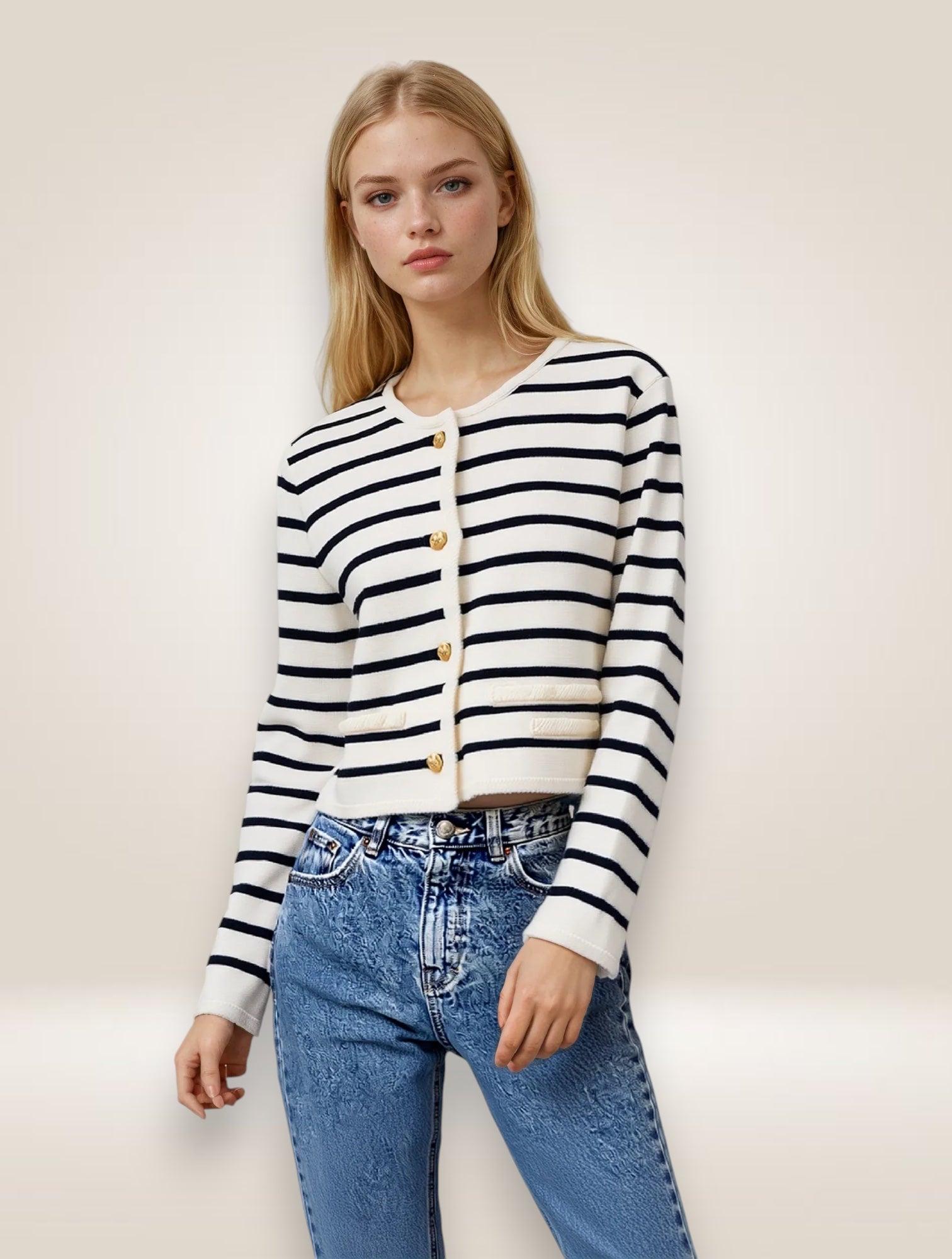 Laroche™ | Cardigan Tricot Rayé
