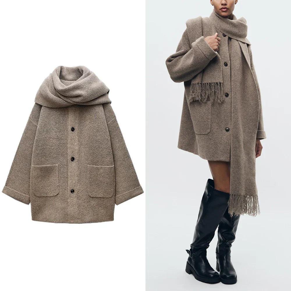 Laroche™ | Gilet/Veste Tricoté avec Écharpe