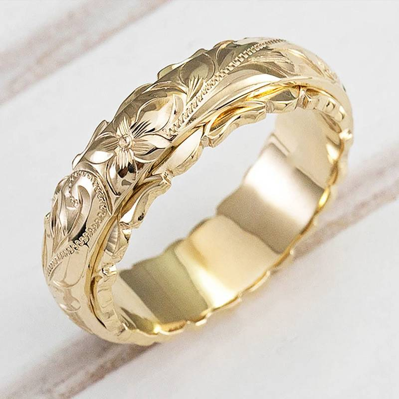 Laroche™ | Bague avec gravure florale